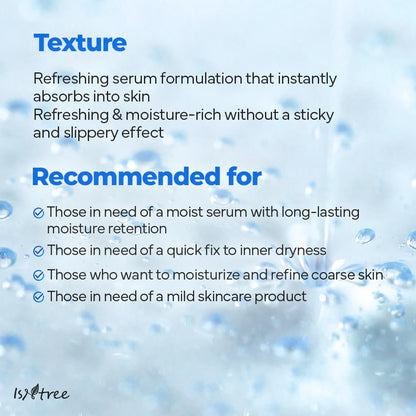 ISNTREE Ultra-Low Molecular Hyaluronic Acid Serum - Deep Hydration Vegan Korean Skincare, 1.69 fl.oz