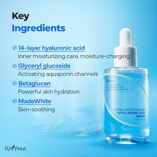 ISNTREE Ultra-Low Molecular Hyaluronic Acid Serum - Deep Hydration Vegan Korean Skincare, 1.69 fl.oz - görsel 12