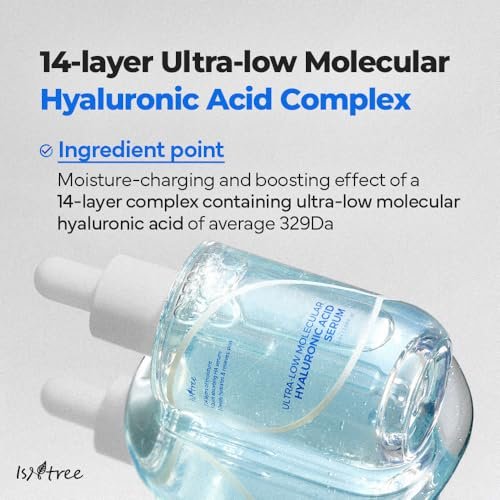 ISNTREE Ultra-Low Molecular Hyaluronic Acid Serum - Deep Hydration Vegan Korean Skincare, 1.69 fl.oz - görsel 8