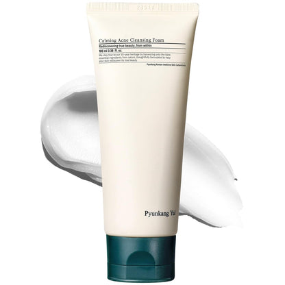 Pyunkang Yul Calming Cleansing Foam - Low pH Facial Wash with Witch Hazel, AHA, Cica & Tea Tree Extract for Oil Control, 3.38 Fl Oz Avelisse