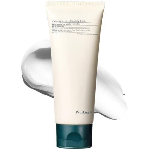 Pyunkang Yul Calming Cleansing Foam - Low pH Facial Wash with Witch Hazel, AHA, Cica & Tea Tree Extract for Oil Control, 3.38 Fl Oz Avelisse