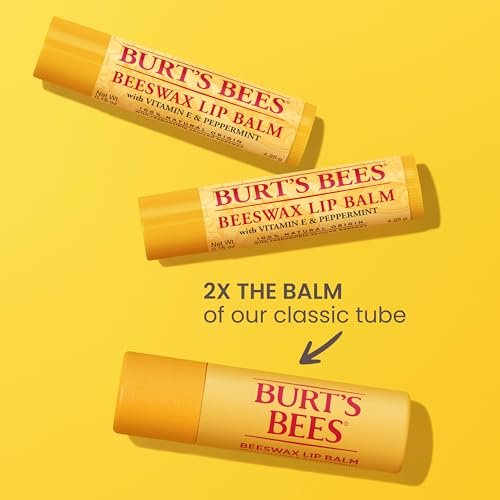 Burt's Bees Moisturizing Lip Balm - 2 Original Beeswax & 1 Vanilla Bean, 100% Natural Origin, 0.34 oz Each (3 Paper Tubes) Avelisse