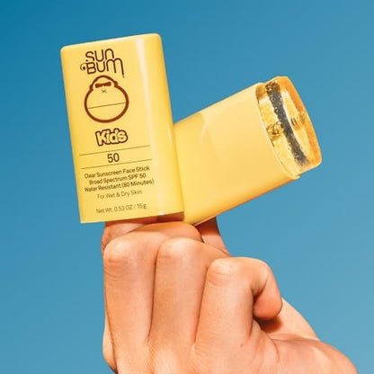 Sun Bum Kids SPF 50 Clear Face Stick Sunscreen - Broad Spectrum, Hawaii Compliant, Travel Size 0.53 oz Avelisse