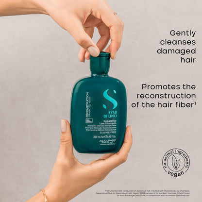 Alfaparf Milano Semi di Lino Reconstruction Reparative Shampoo and Mask Set – Sulfate-Free for Damaged Hair Avelisse