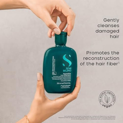 Alfaparf Milano Semi di Lino Reconstruction Reparative Shampoo and Mask Set – Sulfate-Free for Damaged Hair Avelisse