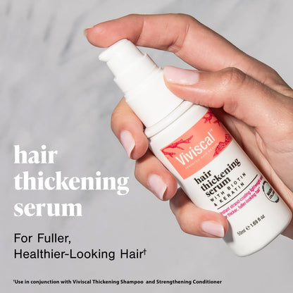 Viviscal Hair Thickening Serum - Instant Lightweight Leave-in Elixir for Thicker, Fuller Looking Hair with Keratin & Biotin, 50ml