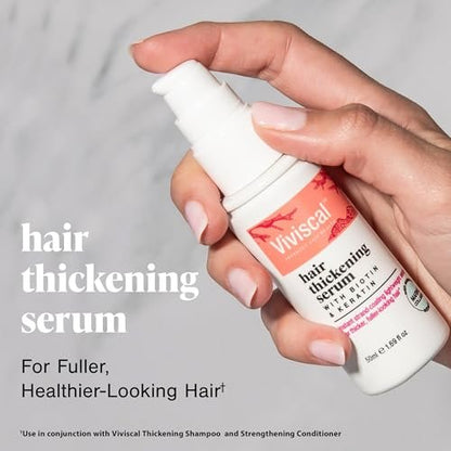Viviscal Hair Thickening Serum - Instant Lightweight Leave-in Elixir for Thicker, Fuller Looking Hair with Keratin & Biotin, 50ml