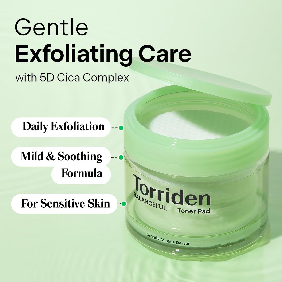 Torriden BALANCEFUL Toner Pad (60 Pads) - Daily Exfoliating Pads with PHA & LHA for Oily, Combo, and Sensitive Skin | 5D CICA, Panthenol Avelisse