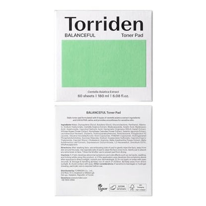 Torriden BALANCEFUL Toner Pad (60 Pads) - Daily Exfoliating Pads with PHA & LHA for Oily, Combo, and Sensitive Skin | 5D CICA, Panthenol Avelisse