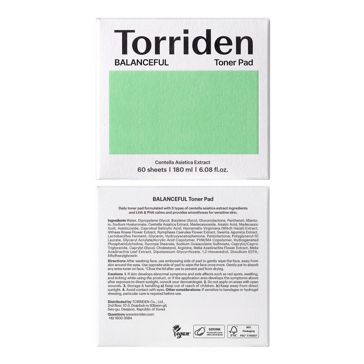 Torriden BALANCEFUL Toner Pad (60 Pads) - Daily Exfoliating Pads with PHA & LHA for Oily, Combo, and Sensitive Skin | 5D CICA, Panthenol Avelisse