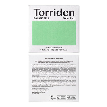 Torriden BALANCEFUL Toner Pad (60 Pads) - Daily Exfoliating Pads with PHA & LHA for Oily, Combo, and Sensitive Skin | 5D CICA, Panthenol Avelisse