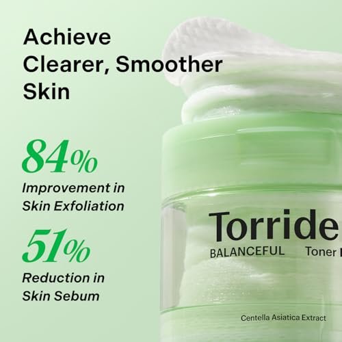 Torriden BALANCEFUL Toner Pad (60 Pads) - Daily Exfoliating Pads with PHA & LHA for Oily, Combo, and Sensitive Skin | 5D CICA, Panthenol Avelisse