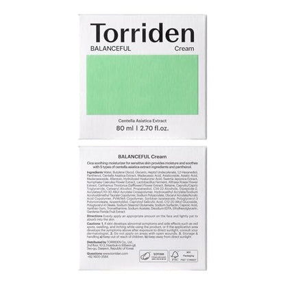 Torriden BALANCEFUL Cream 80ml – Soothing & Nourishing Moisturizer for Oily & Sensitive Skin with 5D CICA, Hyaluronic Acid, Panthenol