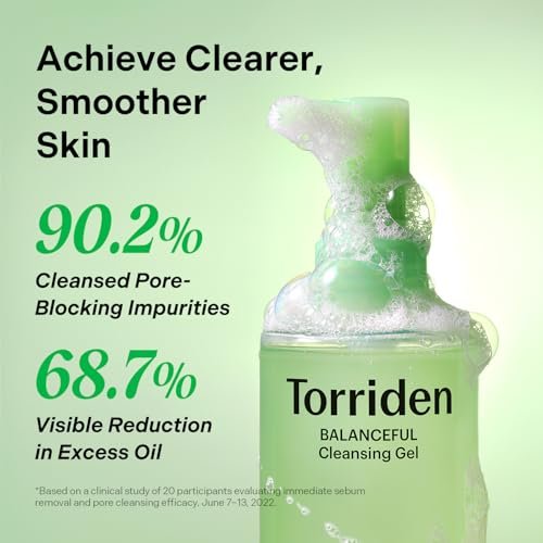 Torriden BALANCEFUL Cleansing Gel 200ml (6.76 fl. oz.) - Low pH Gentle Facial Cleanser with 5 Types of Centella Asiatica Extracts for Soothing, Calming, and Hydrating Avelisse