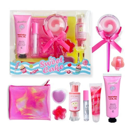 M&U MAKE YOU UP Lip Gloss Set for Girls – 11 Piece Ice Cream & Lollipop Shaped Lip Care Set