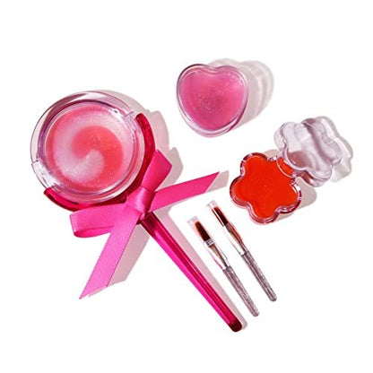 M&U MAKE YOU UP Lip Gloss Set for Girls – 11 Piece Ice Cream & Lollipop Shaped Lip Care Set