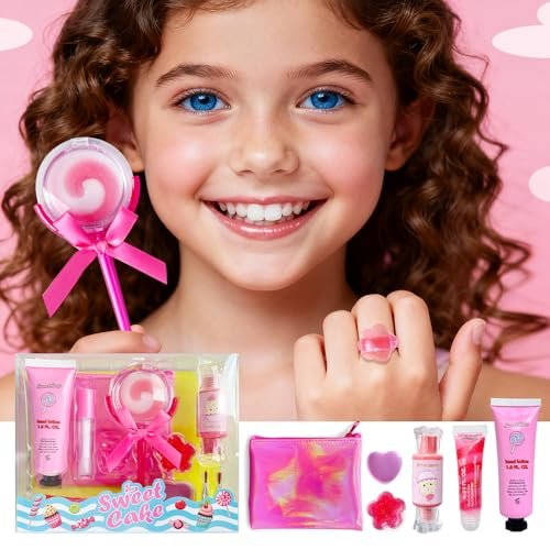 M&U MAKE YOU UP Lip Gloss Set for Girls – 11 Piece Ice Cream & Lollipop Shaped Lip Care Set - görsel 3