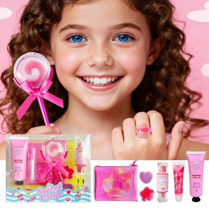 M&U MAKE YOU UP Lip Gloss Set for Girls – 11 Piece Ice Cream & Lollipop Shaped Lip Care Set