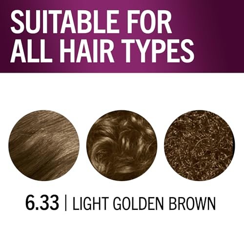 Schwarzkopf Keratin Permanent Hair Dye Cream, 6.33 Light Gold Brown - Professional Gray Coverage with Bond Enforcing System Avelisse