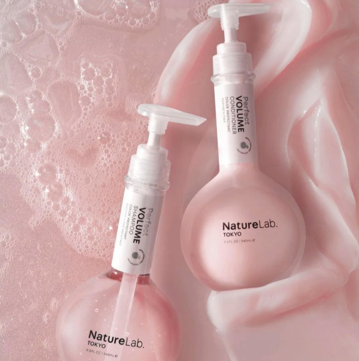 NatureLab.TOKYO Perfect Volume Shampoo & Conditioner Duo - Weightless Frizz Control for Smoother, Healthier Hair and Scalp, 11.5 Fl Oz Each Avelisse