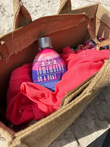 Somewhere On A Boat Tanning Lotion - Indoor & Outdoor Tanning with Coconut Oil, Pineapple & Shea Butter - White Lotion, No Bronzer (13.5 oz) Avelisse