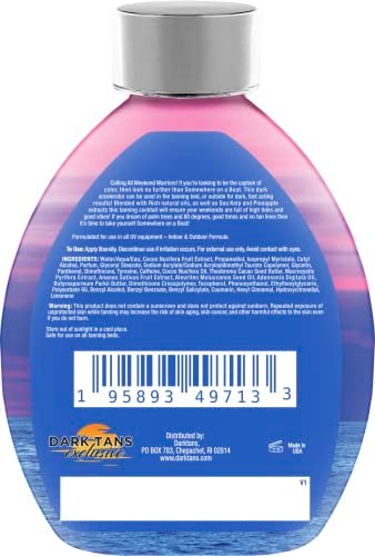 Somewhere On A Boat Tanning Lotion - Indoor & Outdoor Tanning with Coconut Oil, Pineapple & Shea Butter - White Lotion, No Bronzer (13.5 oz) Avelisse