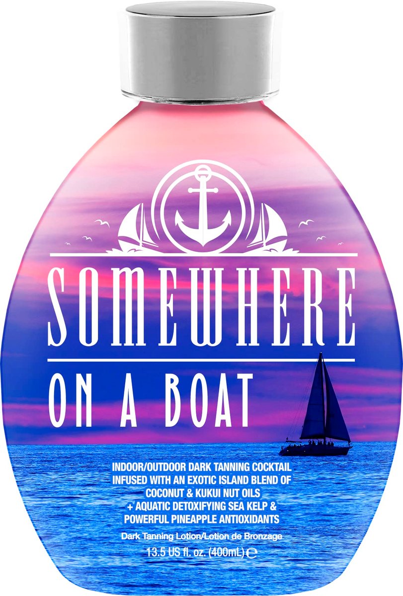 Somewhere On A Boat Tanning Lotion - Indoor & Outdoor Tanning with Coconut Oil, Pineapple & Shea Butter - White Lotion, No Bronzer (13.5 oz) Avelisse