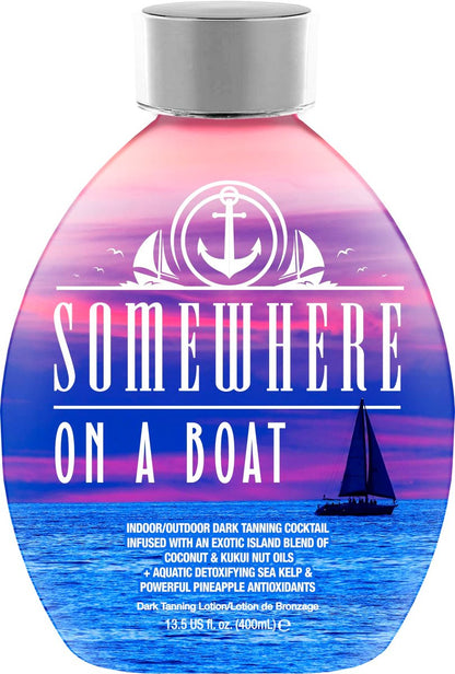 Somewhere On A Boat Tanning Lotion - Indoor & Outdoor Tanning with Coconut Oil, Pineapple & Shea Butter - White Lotion, No Bronzer (13.5 oz) Avelisse