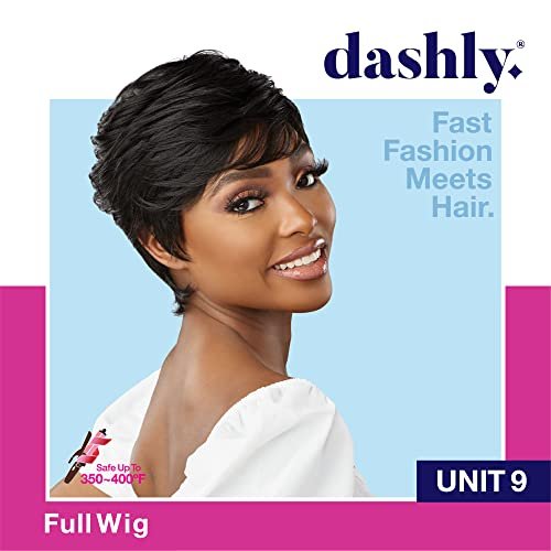 Sensationnel Dashly Wig - Unit 9 Non Lace Cap Ready to Wear Ear to Ear Lacepart Synthetic Wig (1B OFFBLACK) - görsel 3