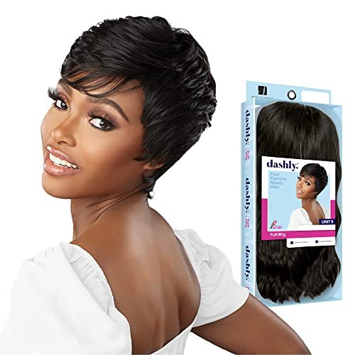Sensationnel Dashly Wig - Unit 9 Non Lace Cap Ready to Wear Ear to Ear Lacepart Synthetic Wig (1B OFFBLACK) - görsel 1