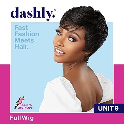 Sensationnel Dashly Wig - Unit 9 Non Lace Cap Ready to Wear Ear to Ear Lacepart Synthetic Wig (1B OFFBLACK) - görsel 11
