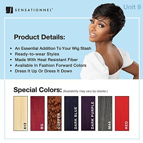 Sensationnel Dashly Wig - Unit 9 Non Lace Cap Ready to Wear Ear to Ear Lacepart Synthetic Wig (1B OFFBLACK) - görsel 9