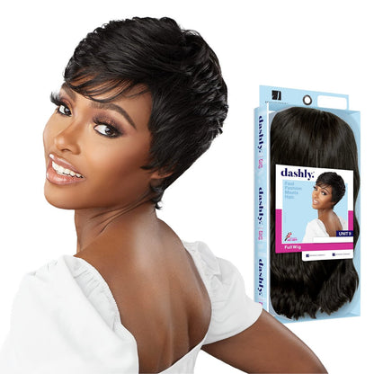 Sensationnel Dashly Wig - Unit 9 Non Lace Cap Ready to Wear Ear to Ear Lacepart Synthetic Wig (1B OFFBLACK)