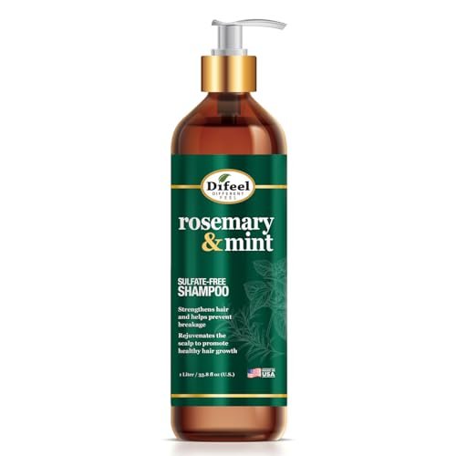 Difeel Rosemary Mint Strengthening Shampoo with Biotin - 33.8 oz - Natural Rosemary Oil for Hair Growth Avelisse