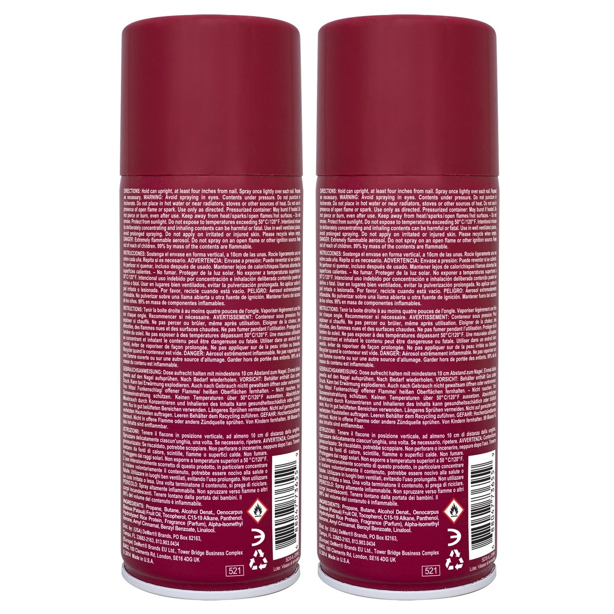 Demert Brands Nail Enamel Dryer Manicurist's Finishing Spray - Fast Drying Top Coat, 2-Pack (7.5 fl oz Each) Avelisse