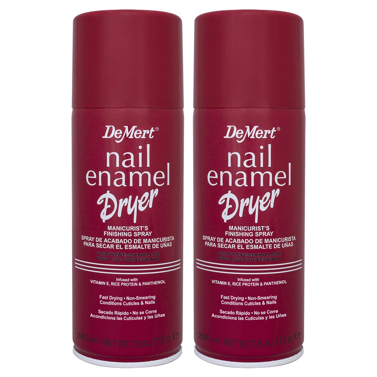 Demert Brands Nail Enamel Dryer Manicurist's Finishing Spray - Fast Drying Top Coat, 2-Pack (7.5 fl oz Each) Avelisse