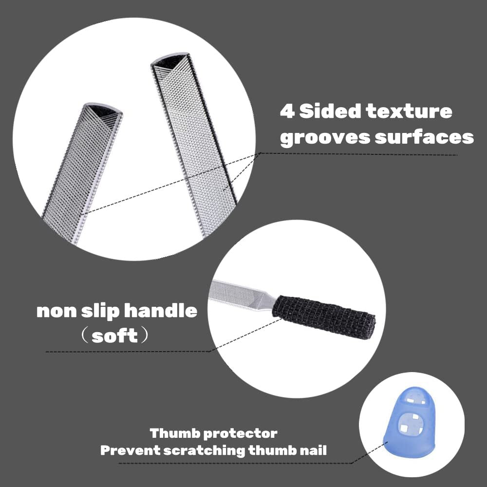 IDOU 2-Piece Stainless Steel Toe Nail Files for Thick Nails – 4 Sides, for Men, Seniors & Dogs - görsel 3
