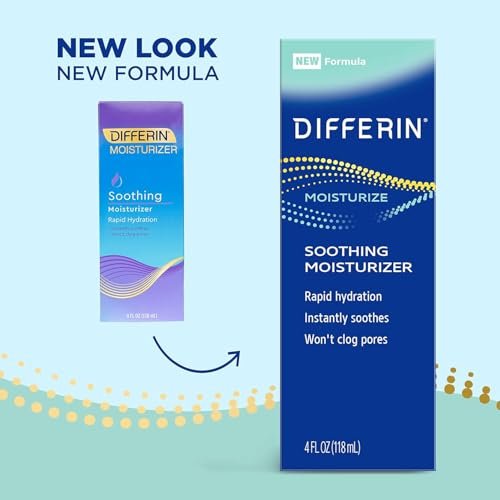 Differin Face Moisturizer – Soothing Lotion for Face and Body, Gentle Skin Care for Acne Prone & Sensitive Skin, 4 oz - görsel 4