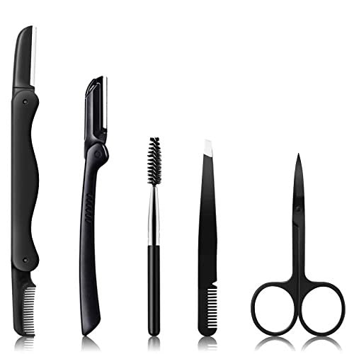 KAJUDA 5-in-1 Eyebrow Grooming Kit - Eyebrow Razor, Trimmer & Scissors Set for Women and Men - görsel 2