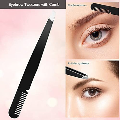 KAJUDA 5-in-1 Eyebrow Grooming Kit - Eyebrow Razor, Trimmer & Scissors Set for Women and Men