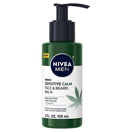 NIVEA MEN Sensitive Calm Face and Beard Balm for Sensitive Skin, 5 fl oz Pump Bottle - görsel 2