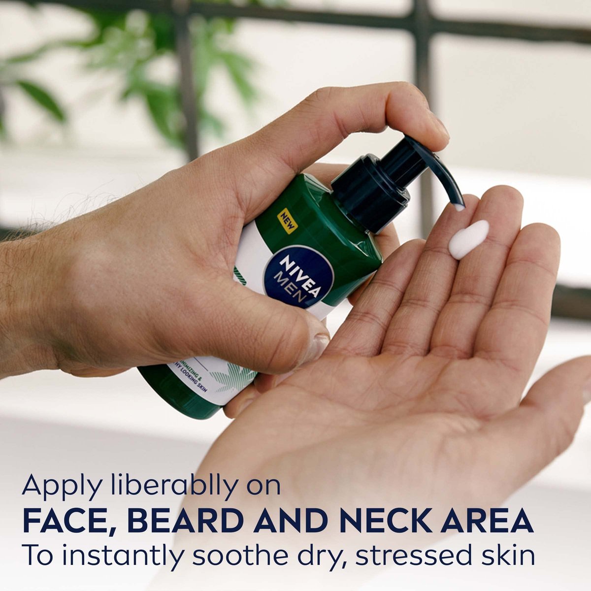 NIVEA MEN Sensitive Calm Face and Beard Balm for Sensitive Skin, 5 fl oz Pump Bottle - görsel 11