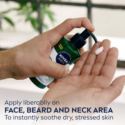 NIVEA MEN Sensitive Calm Face and Beard Balm for Sensitive Skin, 5 fl oz Pump Bottle