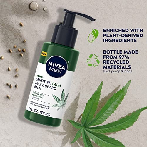 NIVEA MEN Sensitive Calm Face and Beard Balm for Sensitive Skin, 5 fl oz Pump Bottle - görsel 14