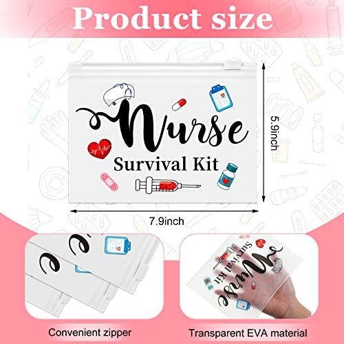 Oudain 60 Pcs Nurse Survival Kit Bag White - Multi Purpose Cosmetic Pouches for Travel & Daily Use, 7.87 x 5.91 Inches Avelisse