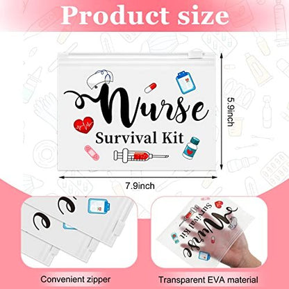 Oudain 60 Pcs Nurse Survival Kit Bag White - Multi Purpose Cosmetic Pouches for Travel & Daily Use, 7.87 x 5.91 Inches Avelisse