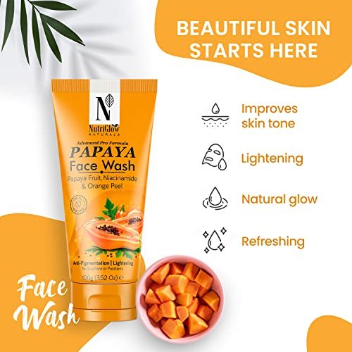 NUTRIGLOW Naturals Advanced Pro Formula Set of 2 Papaya Face Wash & Sunscreen - görsel 4