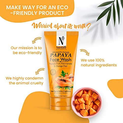 NUTRIGLOW Naturals Advanced Pro Formula Set of 2 Papaya Face Wash & Sunscreen - görsel 6