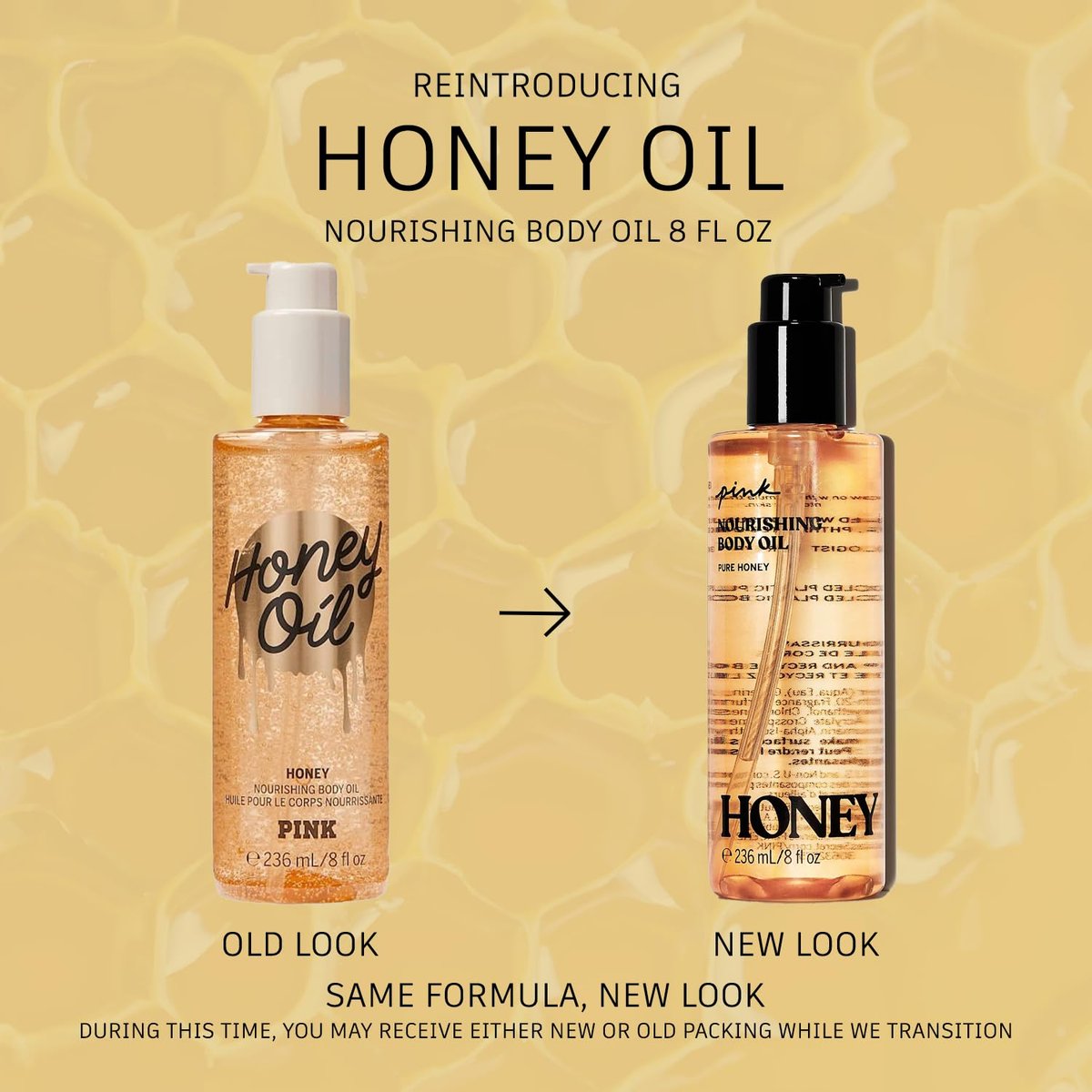 Victoria's Secret Pink Honey Soothing Body Oil - 8 oz | Nourishing Moisturizer Avelisse