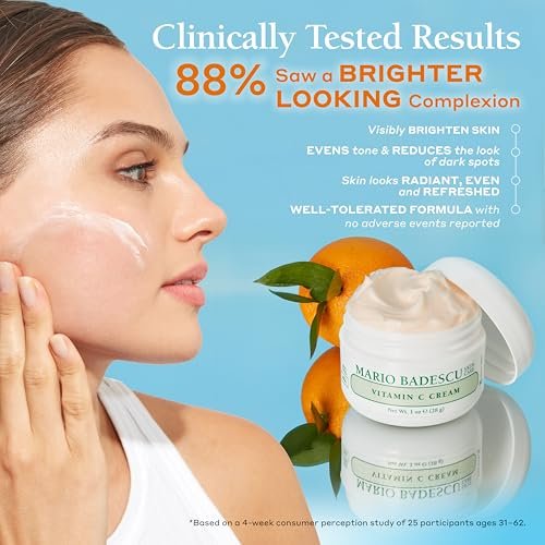 Mario Badescu Vitamin C Cream – Lightweight Face Moisturizer with Niacinamide for All Skin Types, Visibly Reduces Signs of Aging, 1 Fl Oz Avelisse